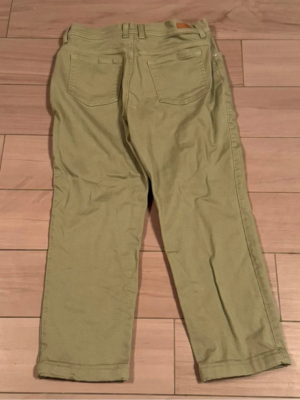 Gloria Vanderbilt Olive Green Straight-Leg Chinos size 12 inseam 24”